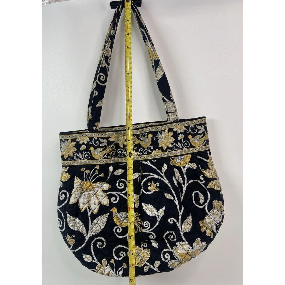 RETIRED Vera Bradley Morgan Tote Bag Mod Floral Pink Brown Yellow Birds Lot Of 2